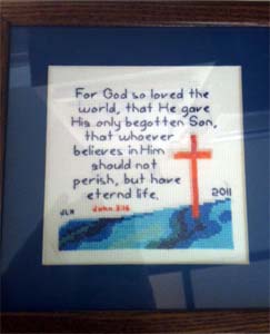 For God So Loved stitched by Janice Heitkamp